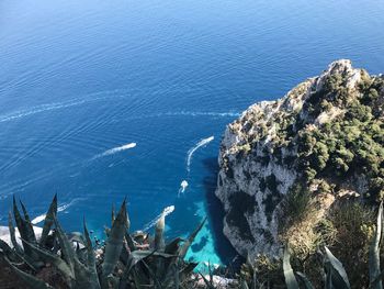 High angle view of sea