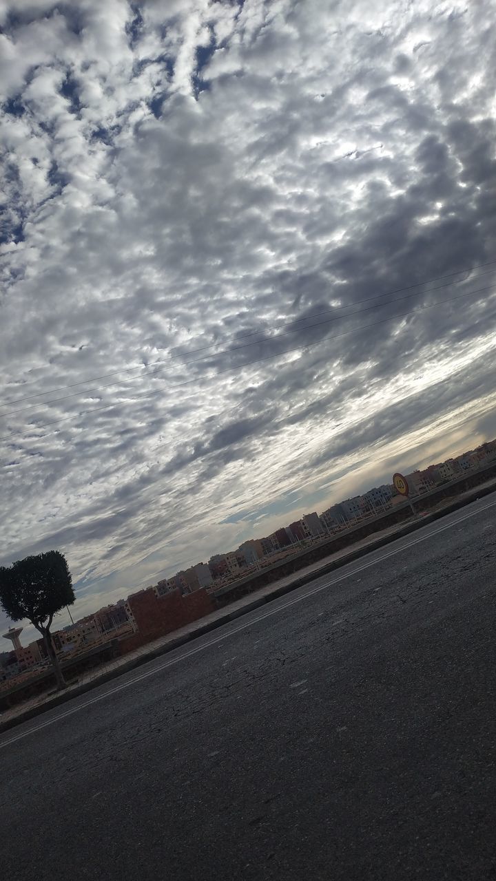 VIEW OF ROAD AGAINST CLOUDY SKY