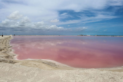 Scenic view of beach against sky