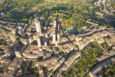 Aerial photographic documentation of the town of san gimignano toscany italy