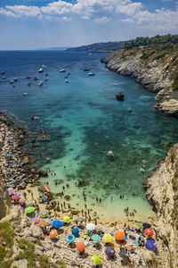 High angle view of beach against sky