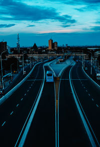 High angle view of an overpass road against sky