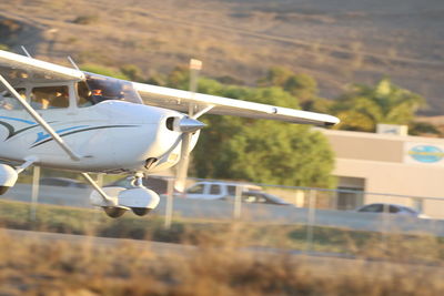 Close-up of airplane