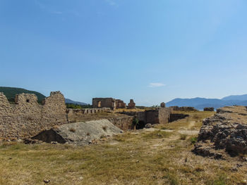 Old ruins against blue sky