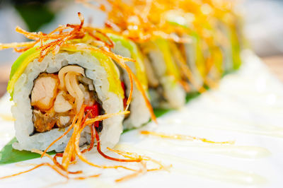 Fresh made japanese sushi rolls called maki sushi