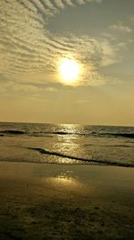 Scenic view of sea against sky at sunset