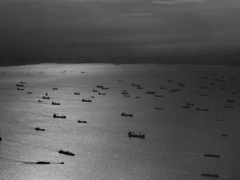 High angle view of beach against sky