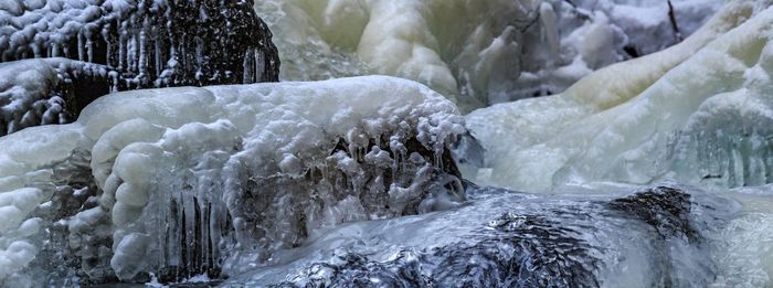 Close-up of frozen water