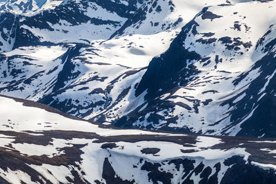 Aerial view of snowcapped mountain