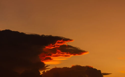 Scenic view of mountains against sky during sunset