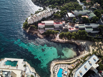 High angle view of swimming pool