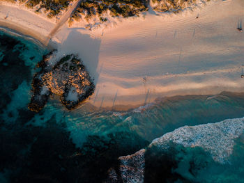 High angle view of sea shore