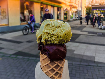 Close-up of ice cream cone