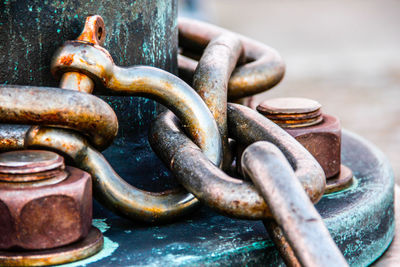 Close-up of rusty chain