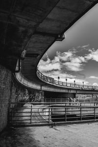 Low angle view of bridge against building