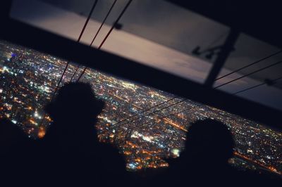 Silhouette of person at night