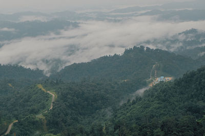 High angle view of landscape against sky