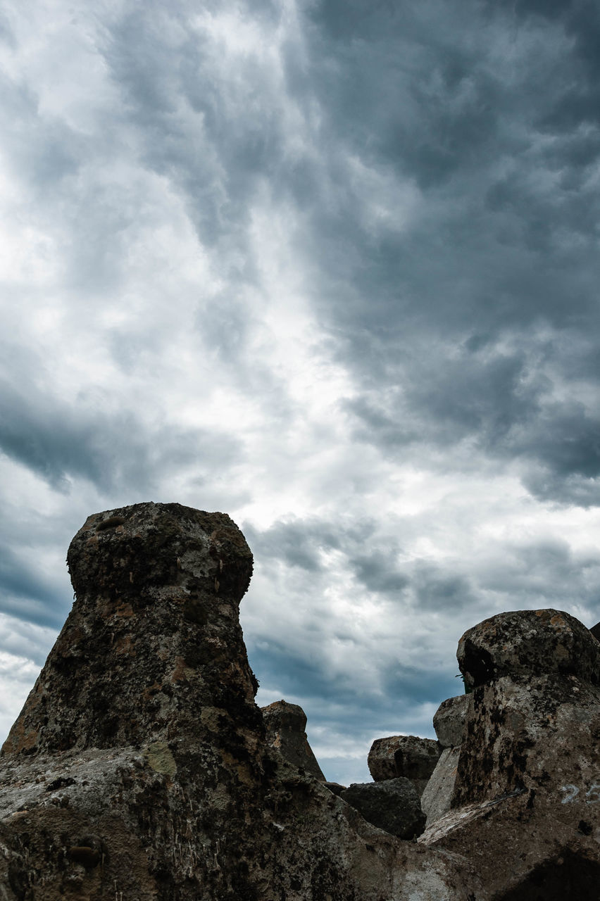 LOW ANGLE VIEW OF ROCKS AGAINST SKY