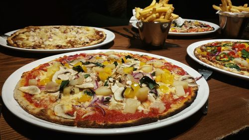 Close-up of food on table