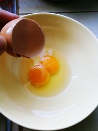 Close-up of person preparing food