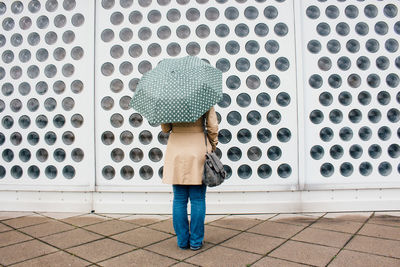 Close-up of tiled wall