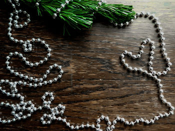 Close-up of christmas decoration on table