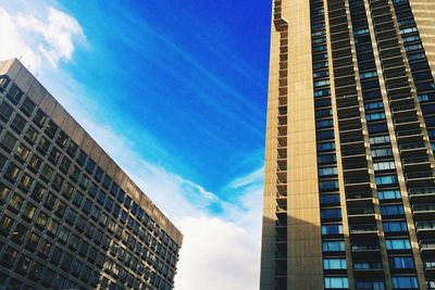 Low angle view of modern building against sky