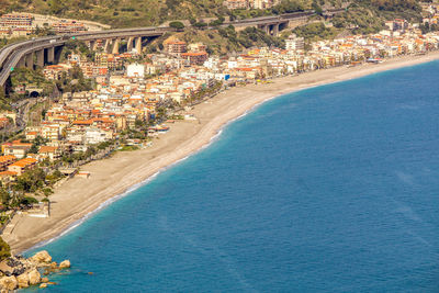 High angle view of beach