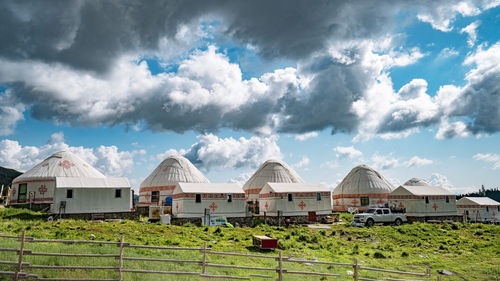 Built structures against sky