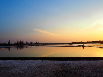 Scenic view of sea at sunset