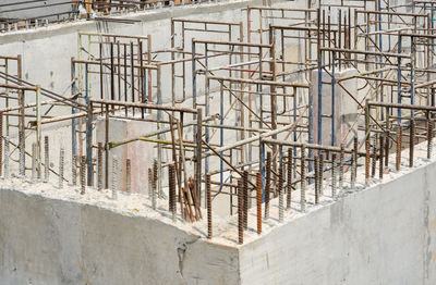 High angle view of building under construction