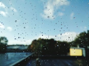 View of water drops on glass window