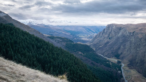 Scenic view of mountains against sky