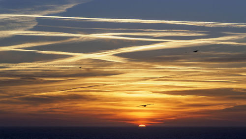 Scenic view of landscape against sky during sunset