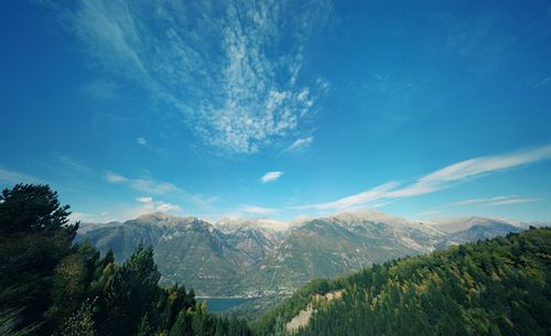 Scenic view of mountains against sky