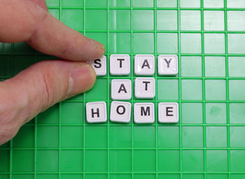 Close-up of hand using mobile phone