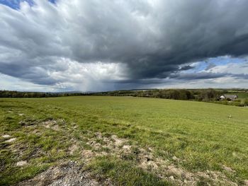 Scenic view of field against sky