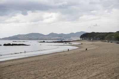 Scenic view of beach against sky