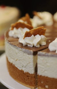 Close-up of cake in plate