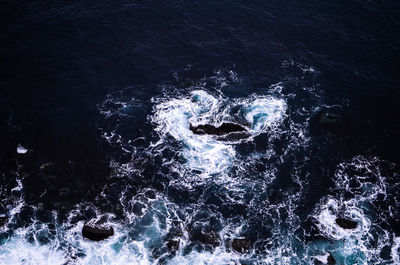 High angle view of sea water