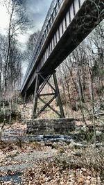 Low angle view of bridge against sky