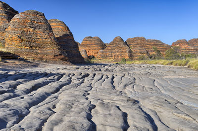 Rock formations on sunny day