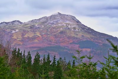 Mountain landscape in the gorbea natural park in the basque country
