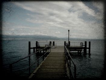 Wooden pier on sea