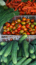 Vegetables for sale in market