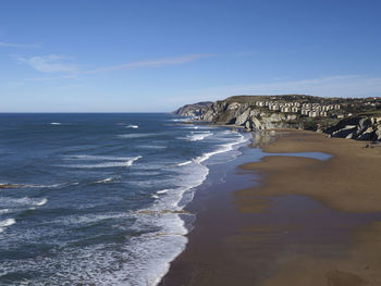 Scenic view of beach against sky