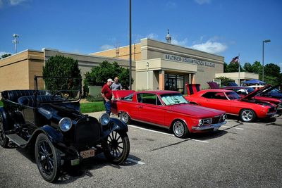 Cars parked at roadside