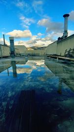 Swimming pool against sky