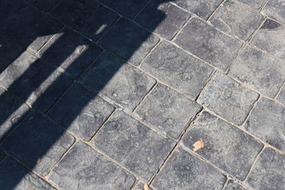 High angle view of cobblestone street