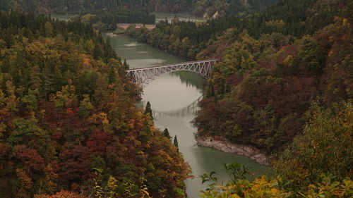 Landscape of tadami line in fukushima, japan.